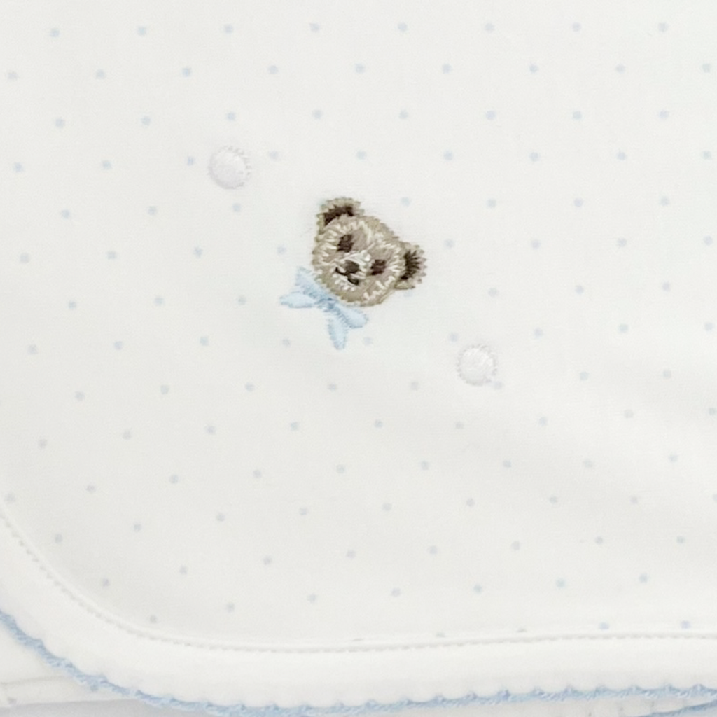 Blanket Bear Dots Reversible White and Blue Dots LB 3308003