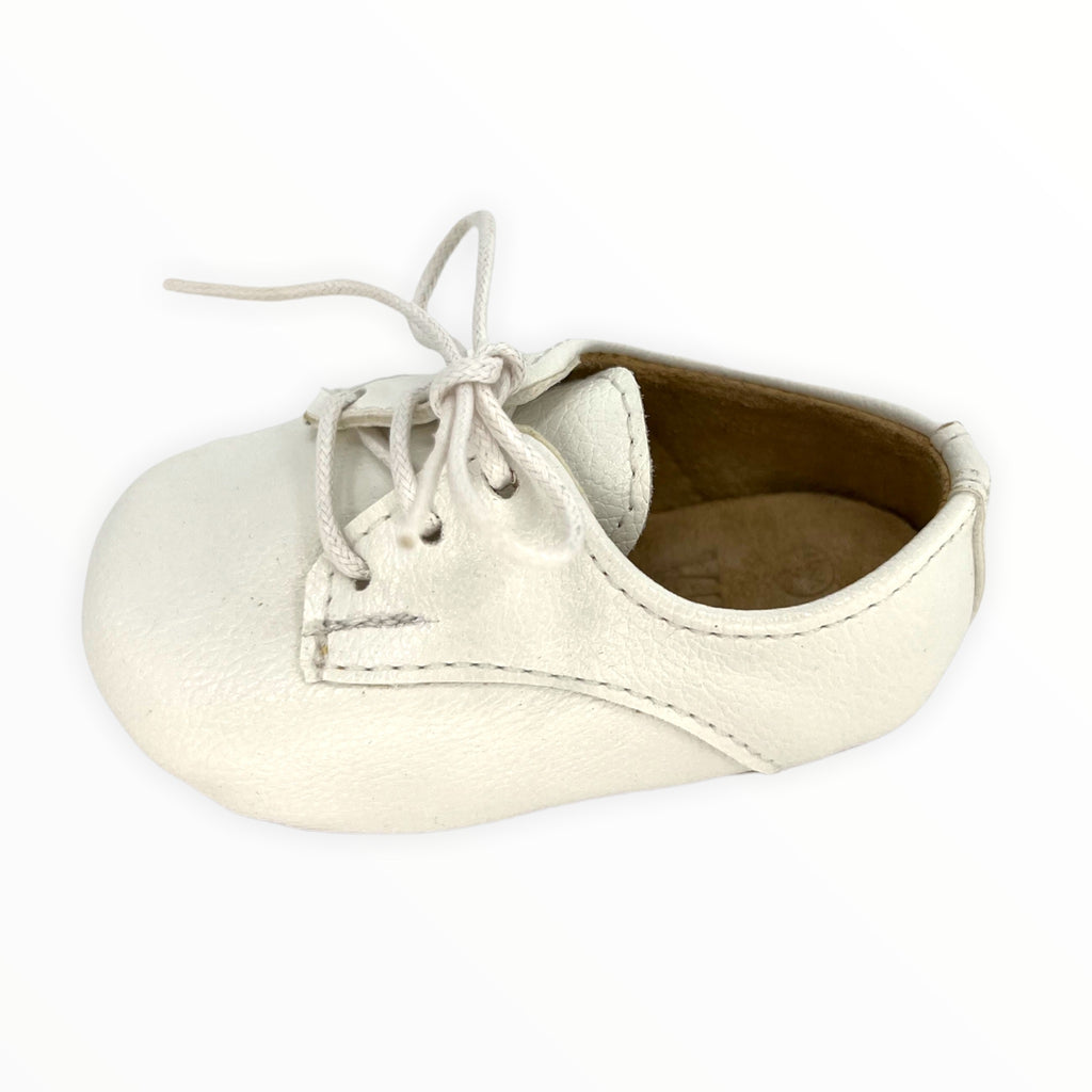 Beige Retro Leather Classic White Leather Boy Shoes