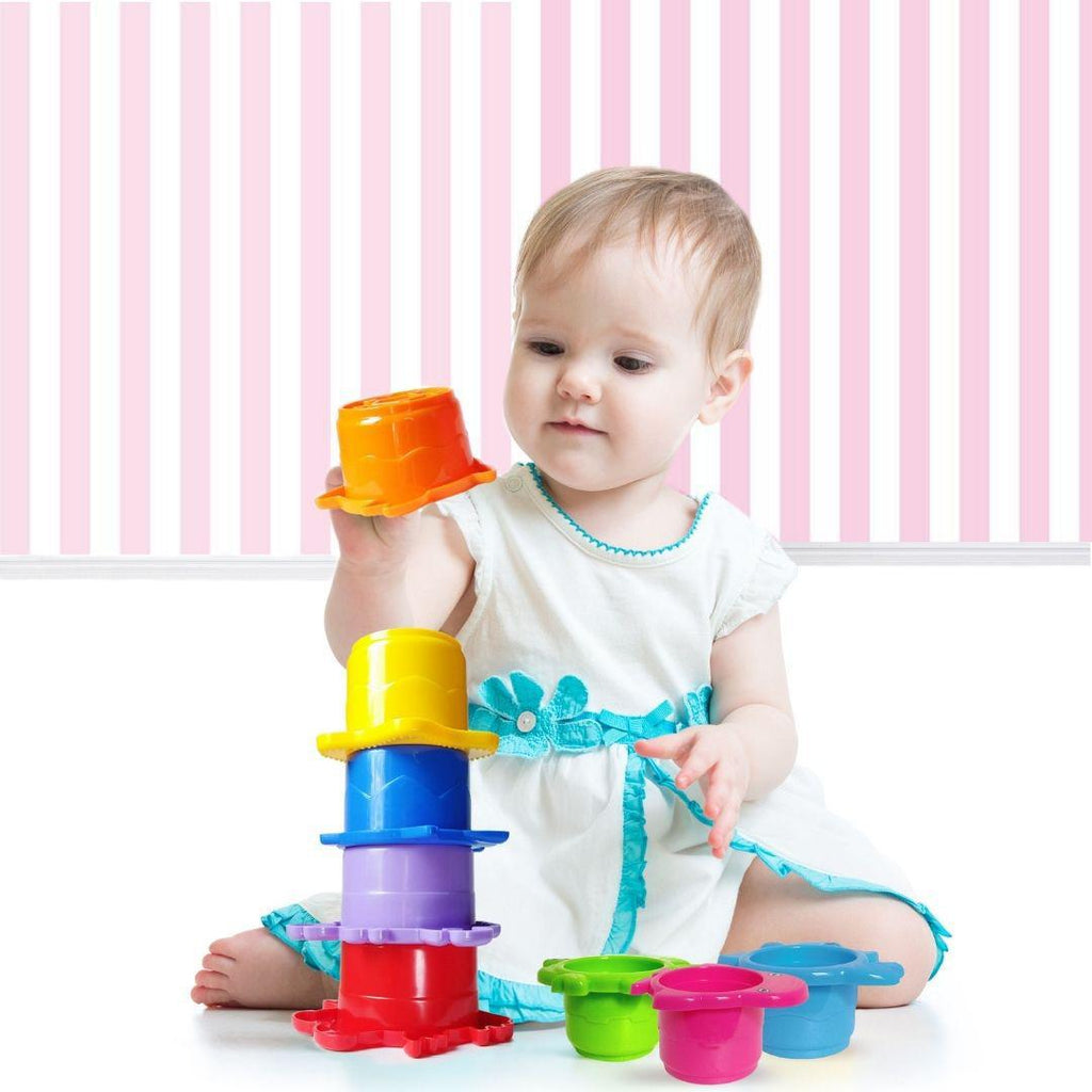 Misty Rose Sea Stacking Cups Eco-Friendly Kids  Montessori Toys