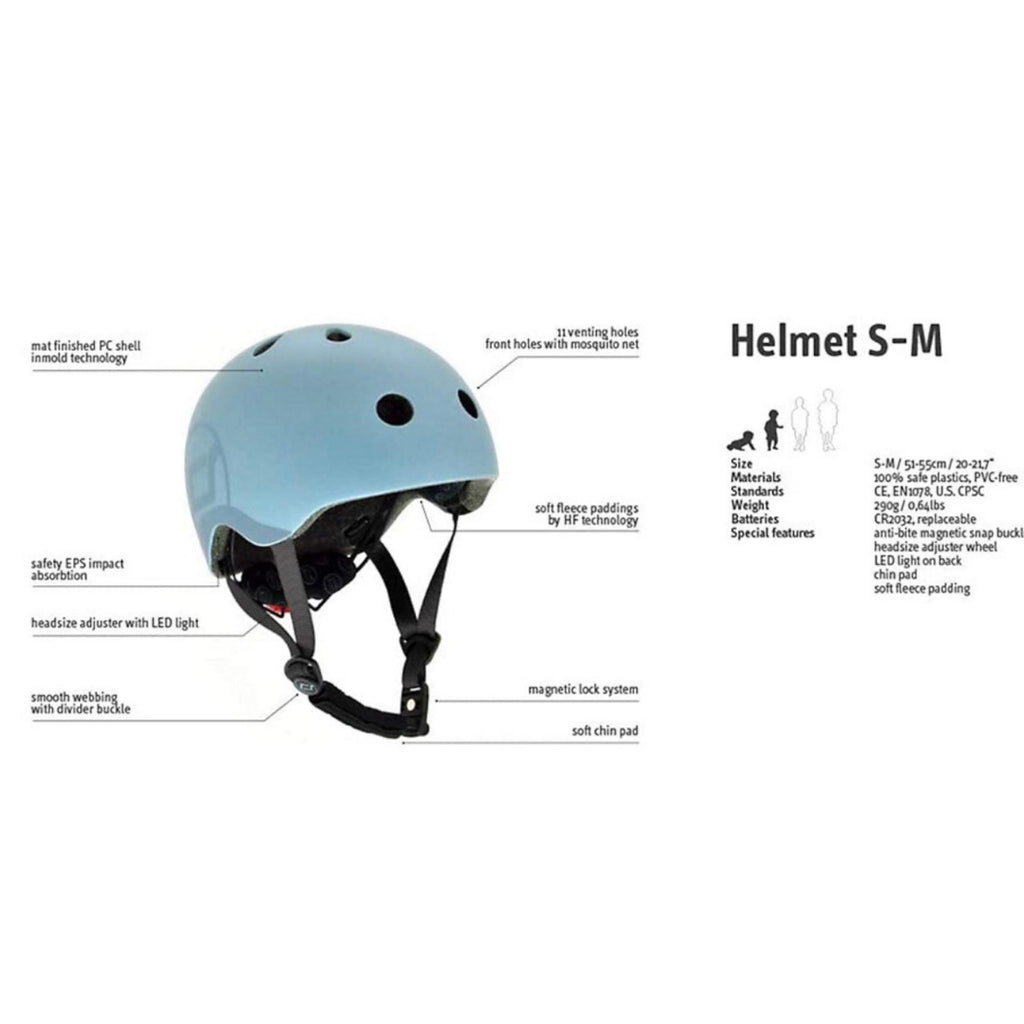 Dark Gray Helmet  S - M Fits 20″ – 21.7″  Head circumference