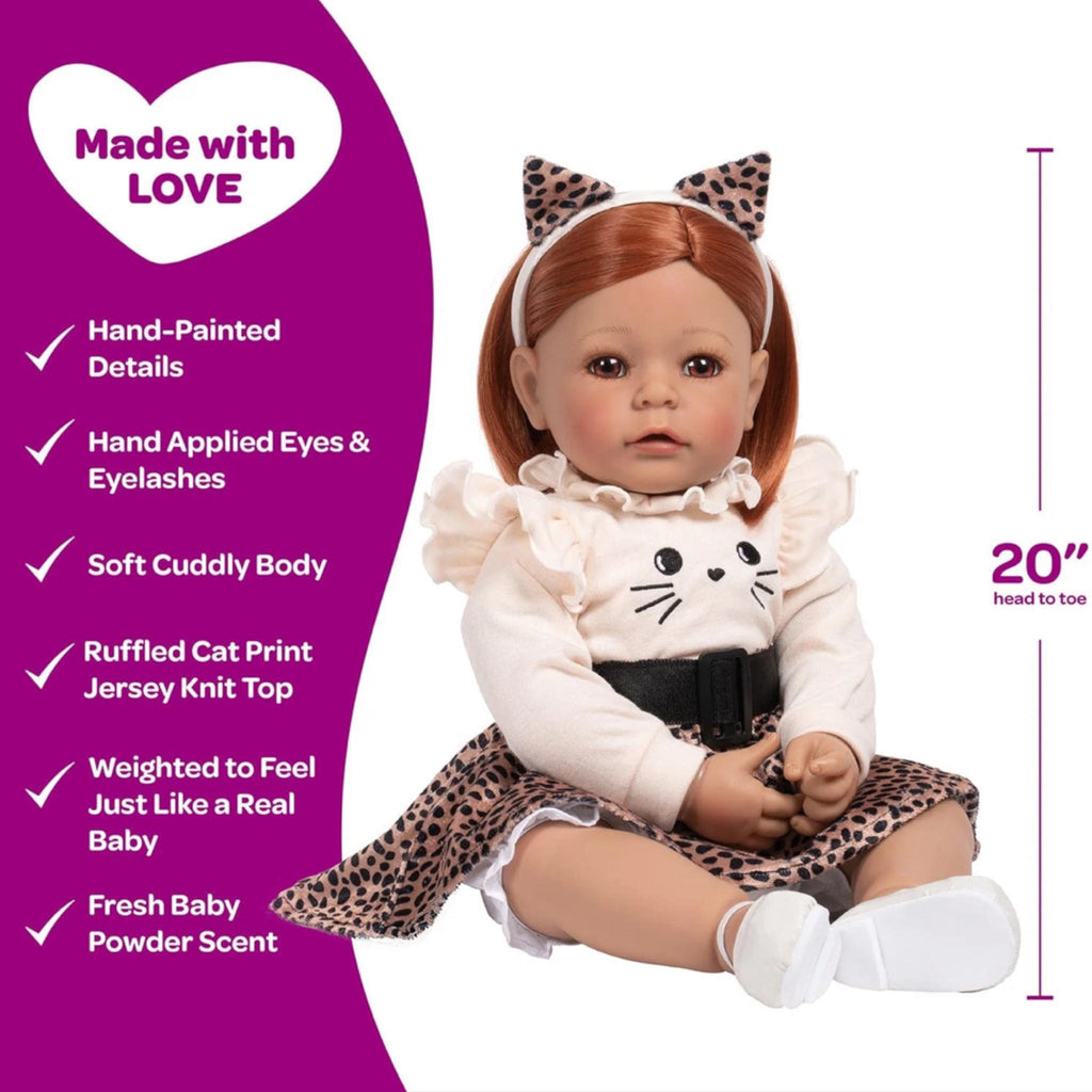 Maroon Cheetah Love Baby Doll Adora Toddlertime Doll Clothes & Accessories Set