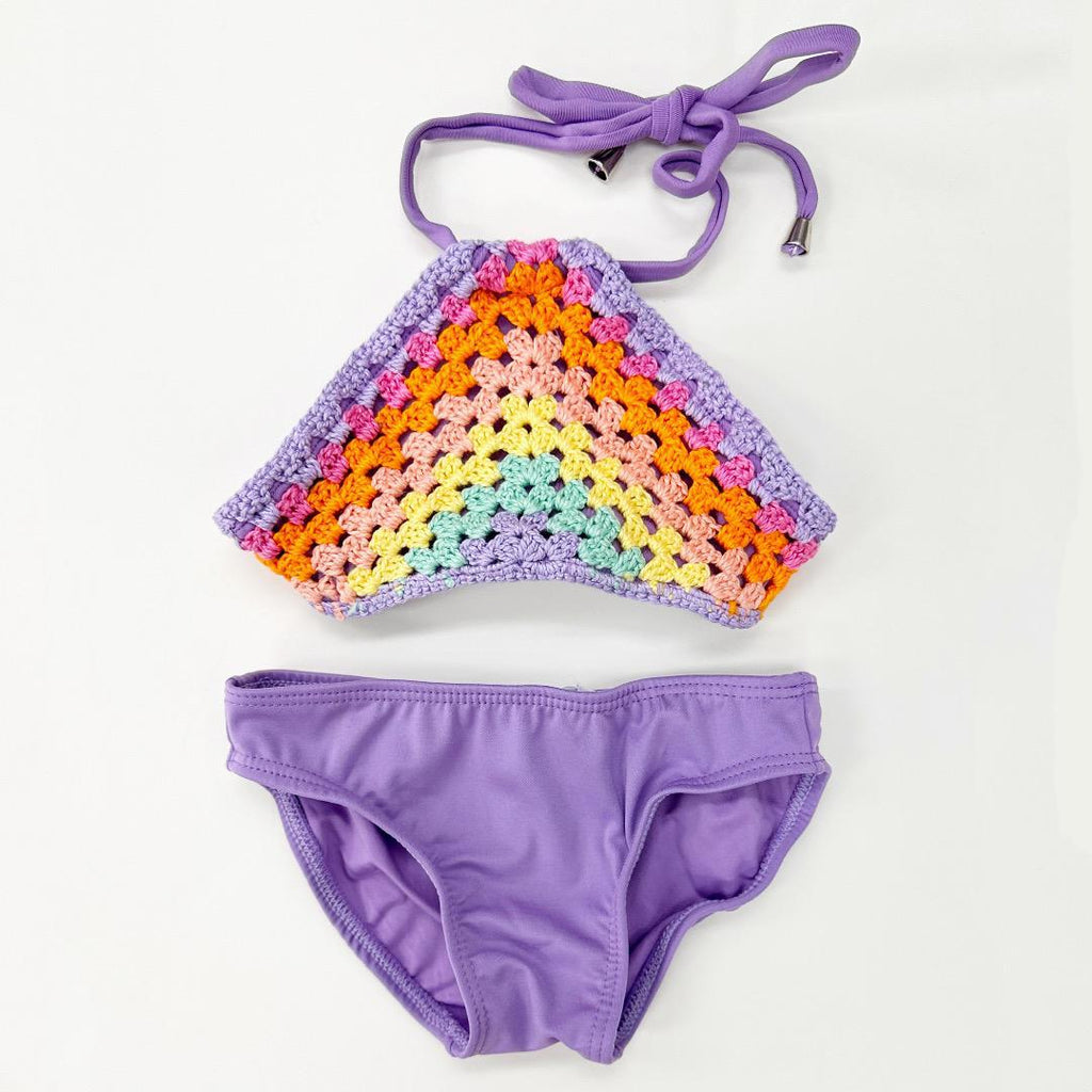 Lavender Rainbow Crochet Bikini Crochet UPF50+ TK198