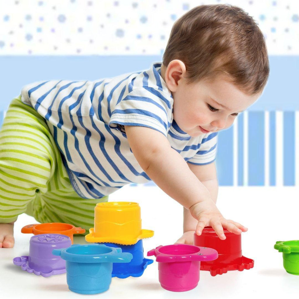 Light Gray Sea Stacking Cups Eco-Friendly Kids  Montessori Toys