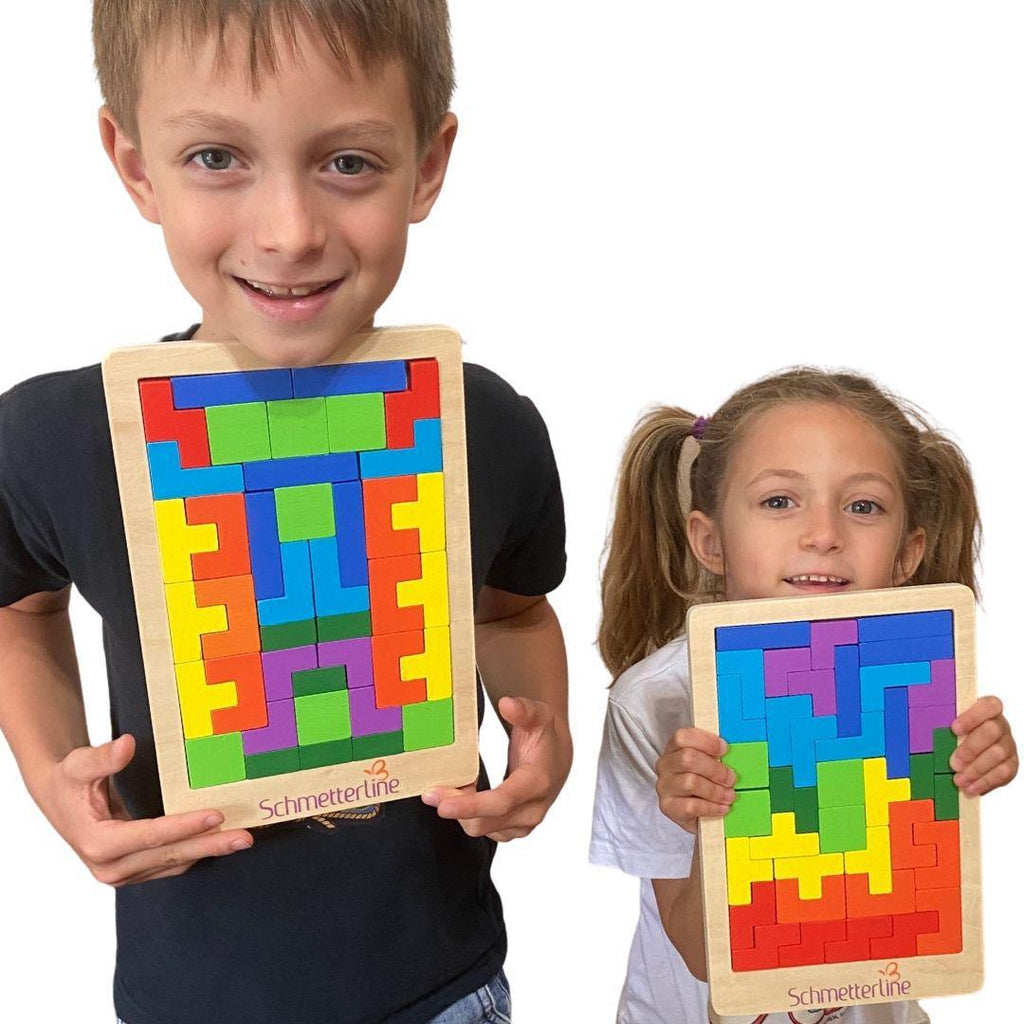 Rosy Brown Tetralino Educational Puzzle Wooden Montessori Toys
