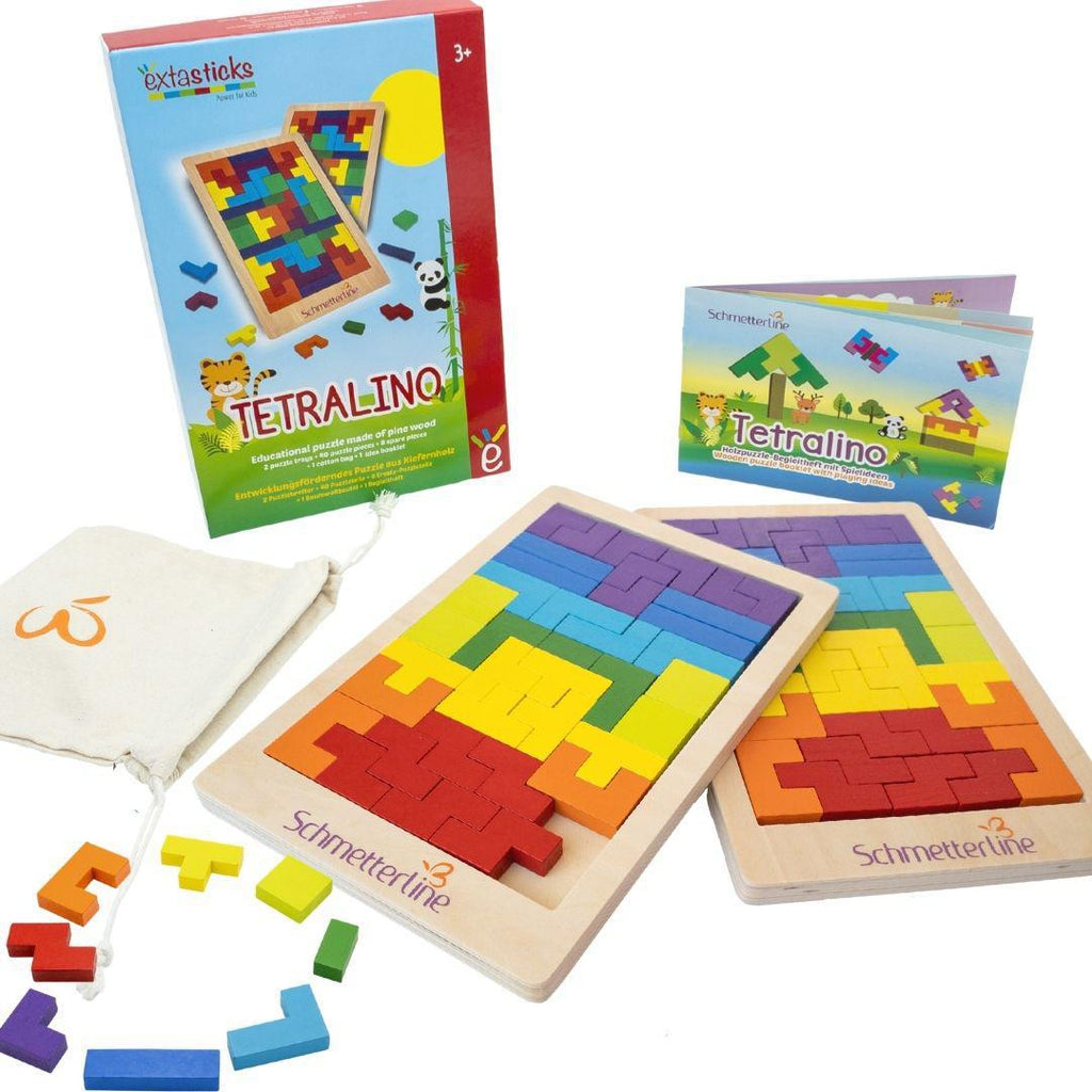 Light Gray Tetralino Educational Puzzle Wooden Montessori Toys