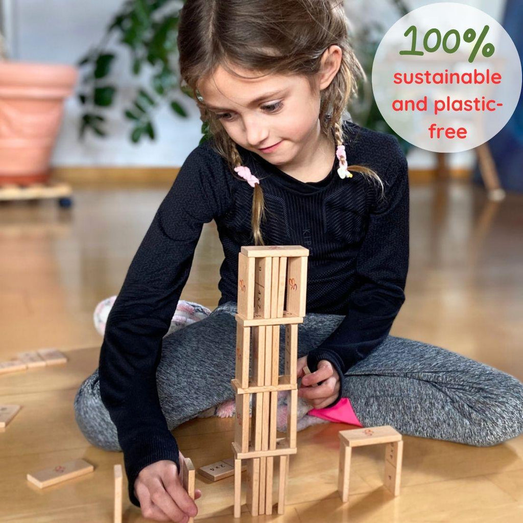 Rosy Brown Mathomino Multiplication Wood Educational Montessori Toys