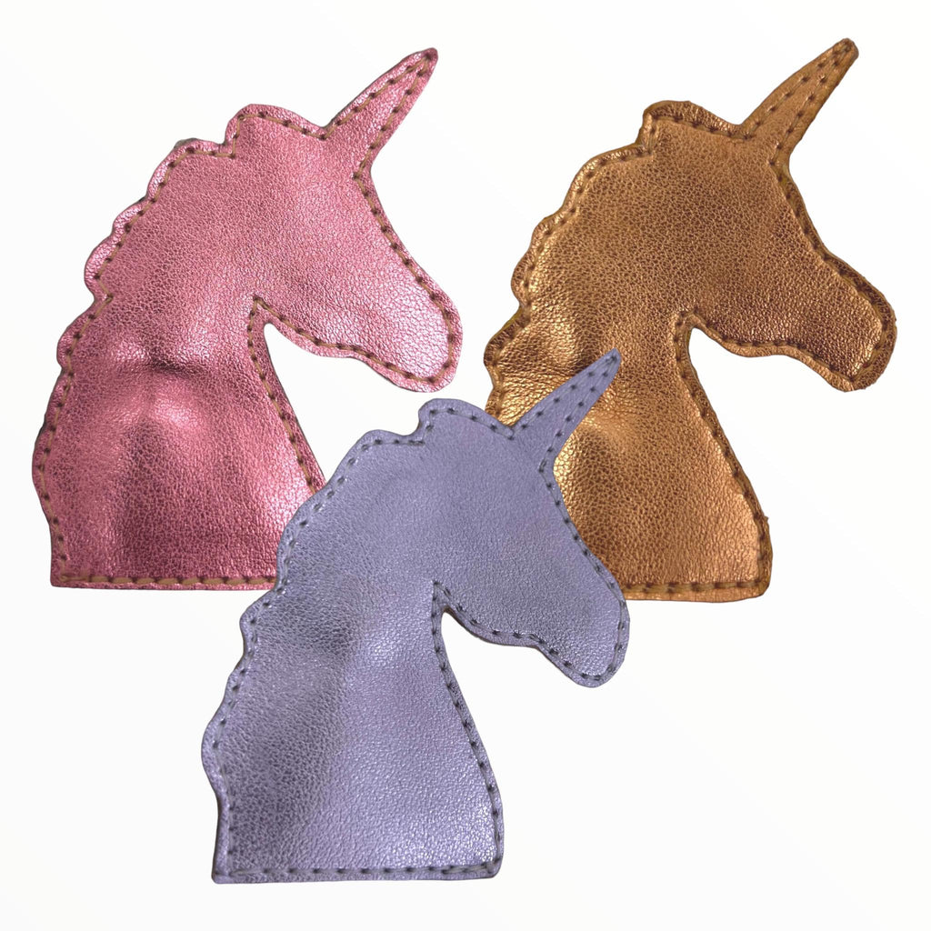 Rosy Brown Unicorn Hair Clip Leather