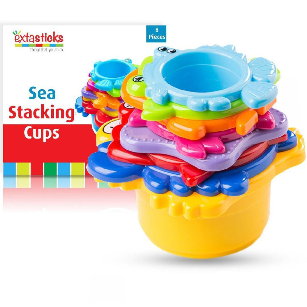 Steel Blue Sea Stacking Cups Eco-Friendly Kids  Montessori Toys
