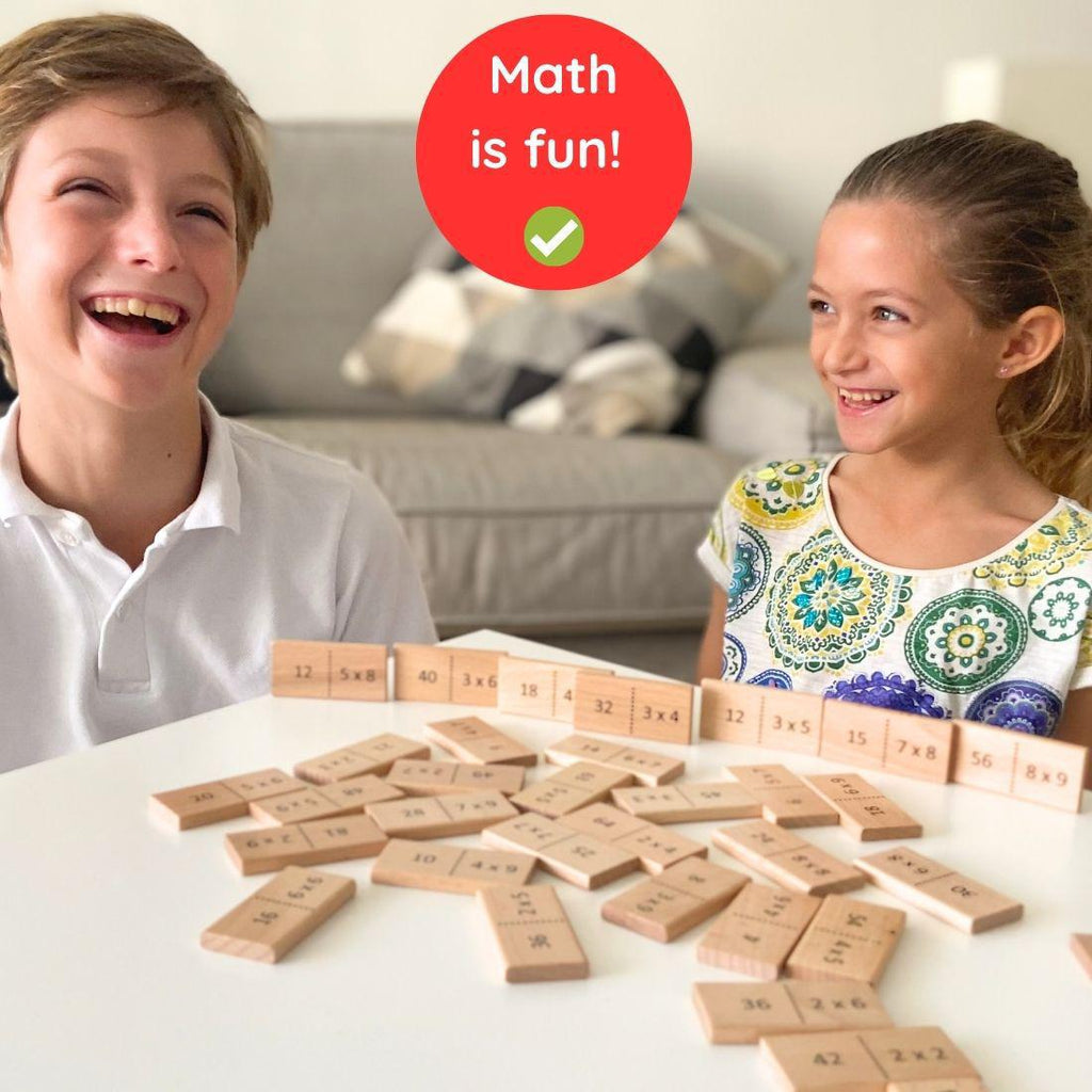 Light Gray Mathomino Multiplication Wood Educational Montessori Toys