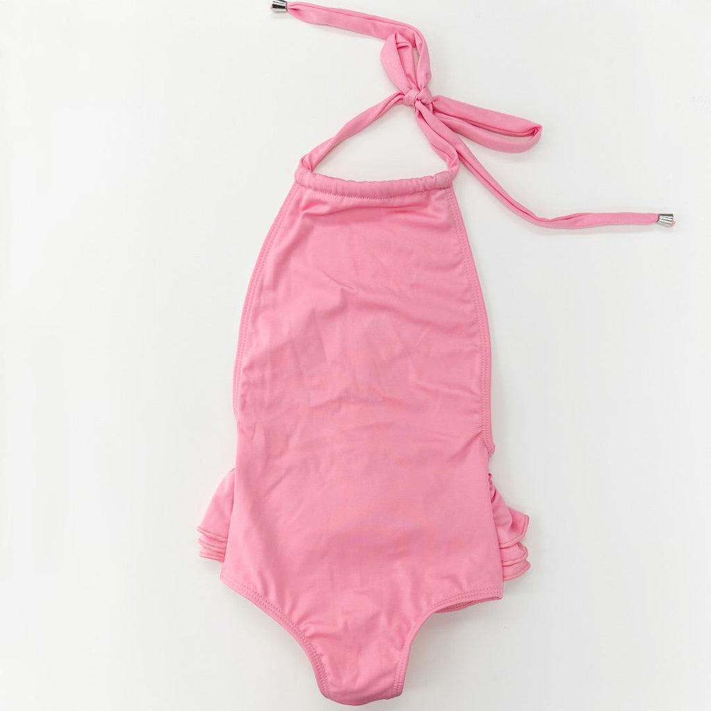 White Smoke One Piece Pink Halter Ruffles on the Back BT 334/51
