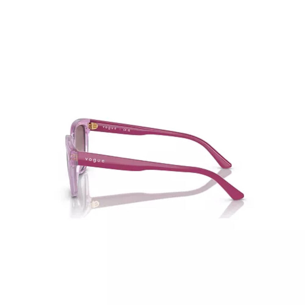 Light Gray Sunglasses Transparent Pink Violet Gradient VJ2021- 3339