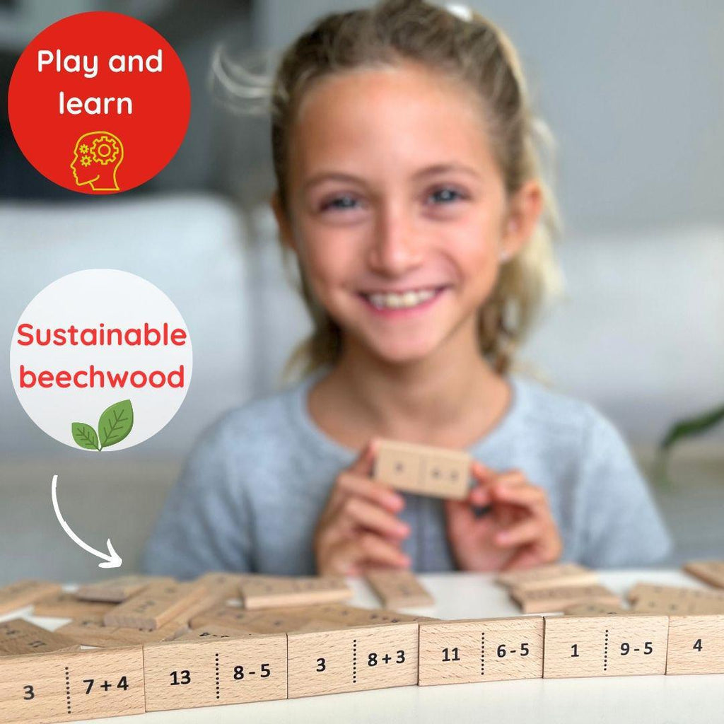 Gray Mathomino Plus & Minus Wooden Educational Montessori Toys