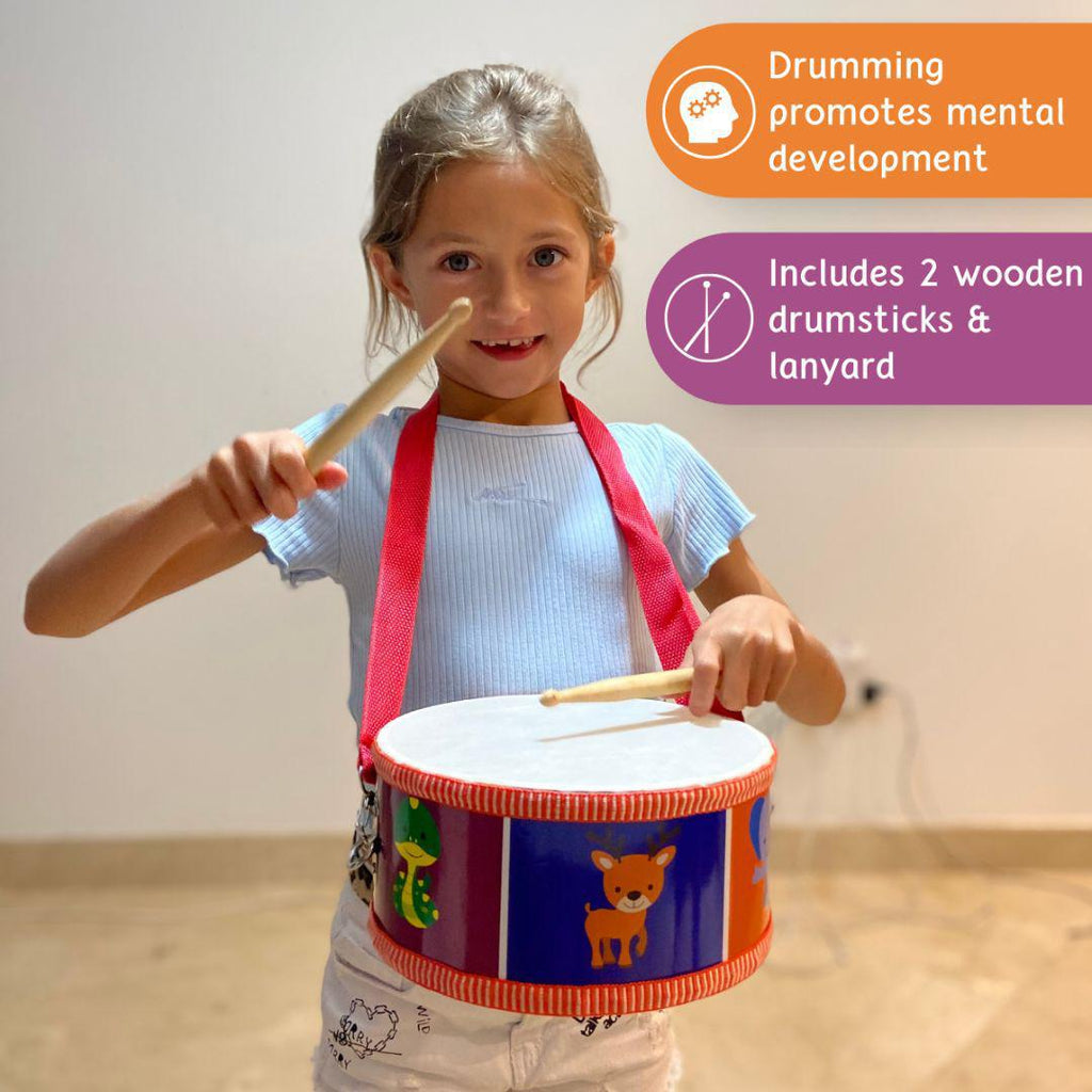 Gray Little Drummers with Book Wooden Montessori Toys