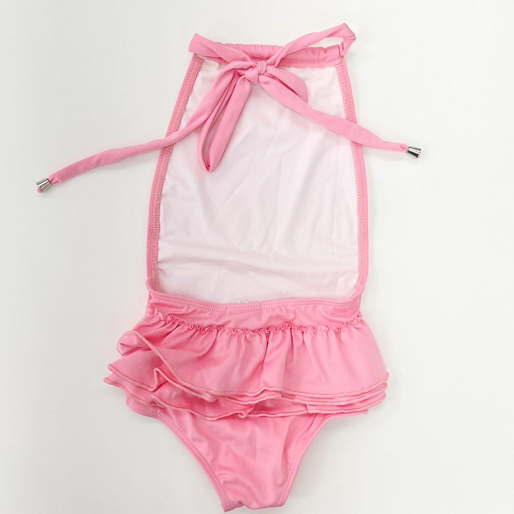 Misty Rose One Piece Pink Halter Ruffles on the Back BT 334/51