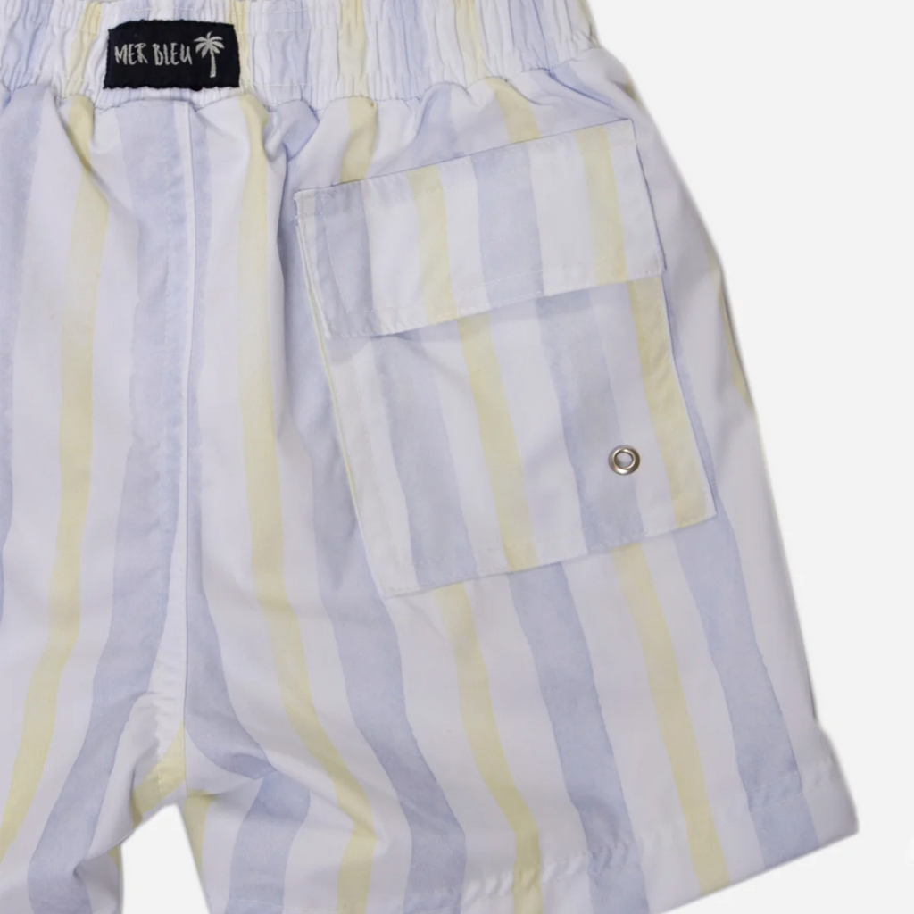 Light Gray Shorts Striped Blue and Yellow MB SIM21-5