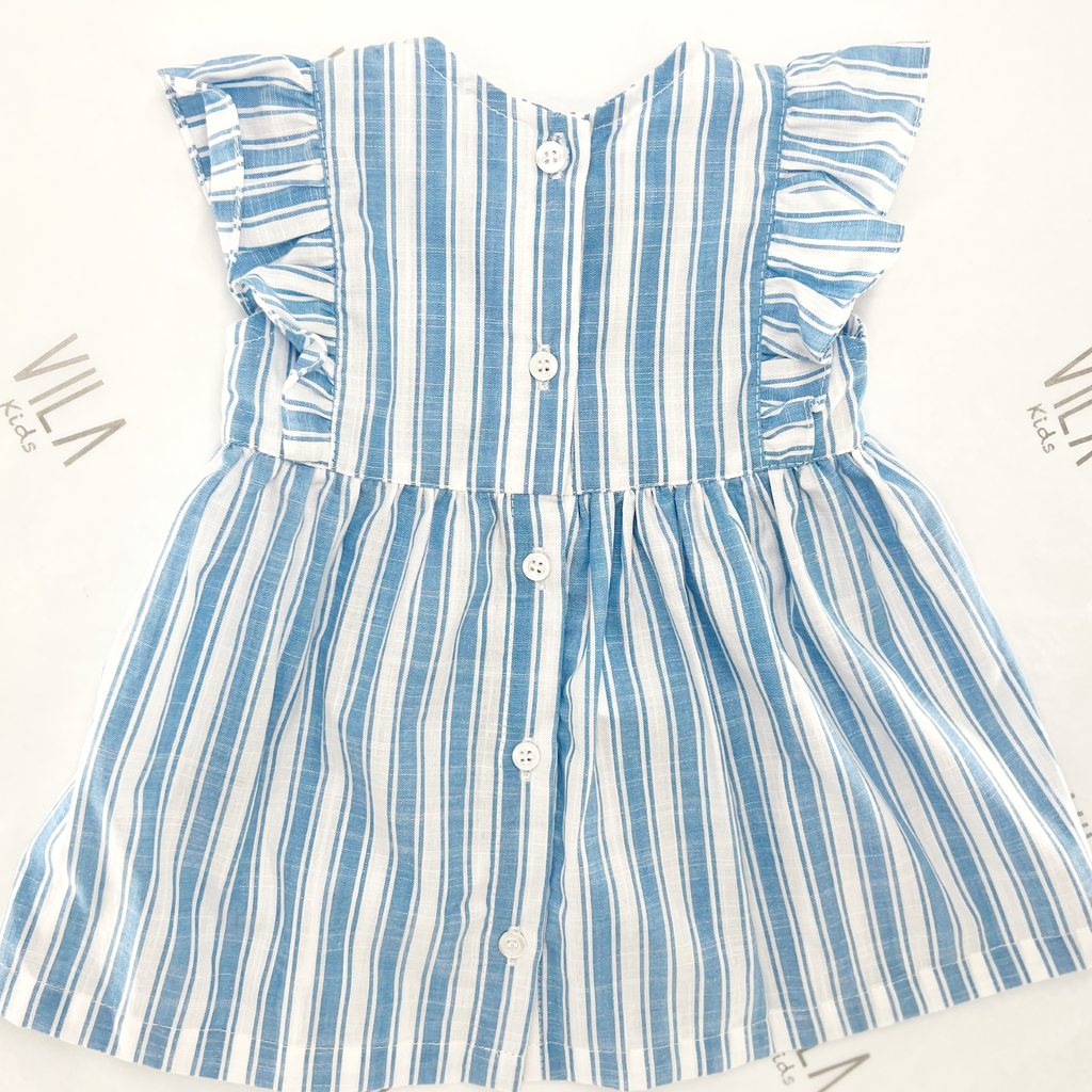 White Smoke Dress Blue Sirmione Stripe