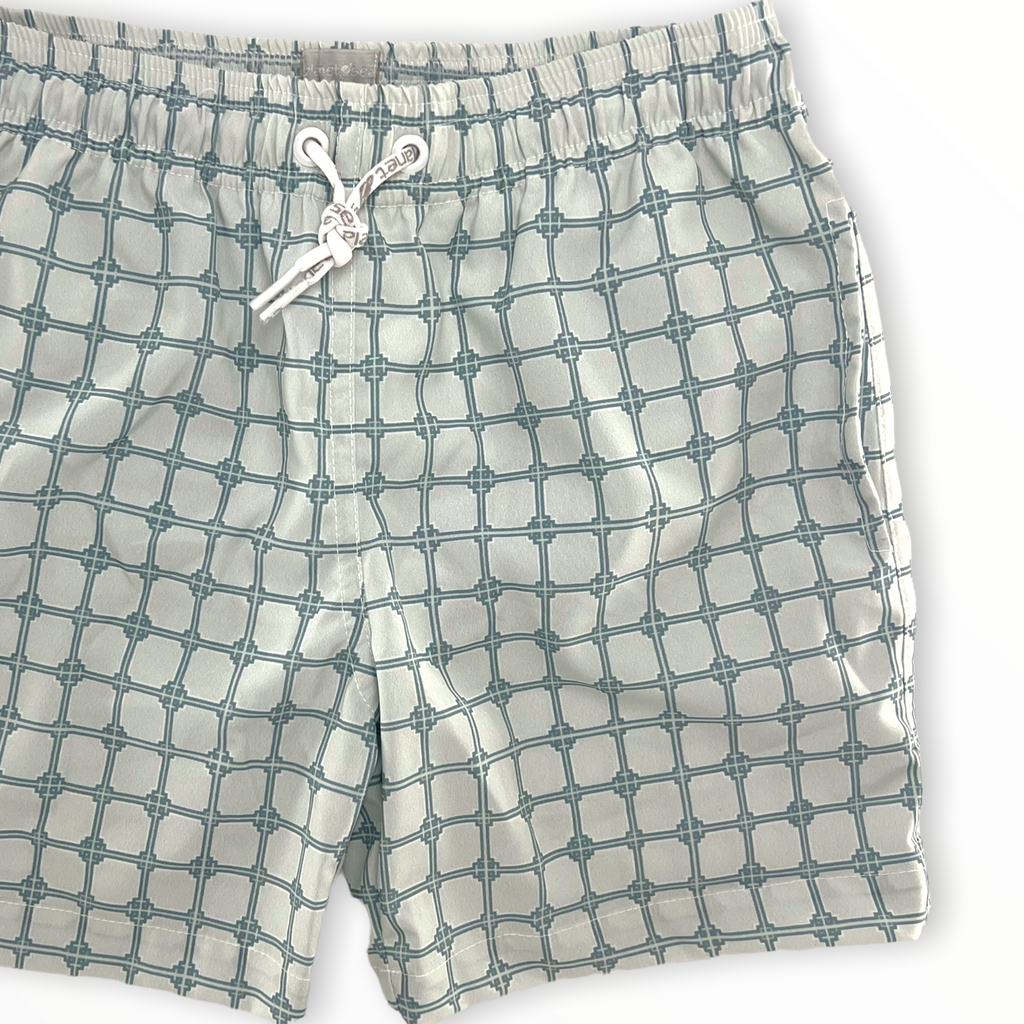 Gray Short Green Mosaic Swimwear Boy Trunks 900/45