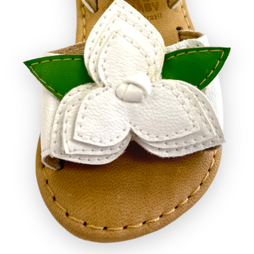 Antique White White Flower Sandal Leather