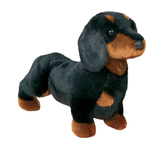Dark Slate Gray Spats Black & Tan Dachshund Plush Dog Realistic 2002