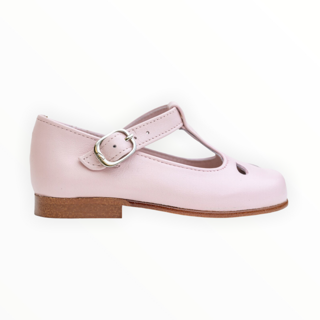 Misty Rose Classic Leather Spain Shoes for Girl