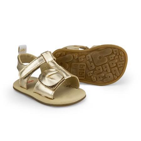 Dark Olive Green Bibi Gold Children's Sandal with Printed Bow 1084174