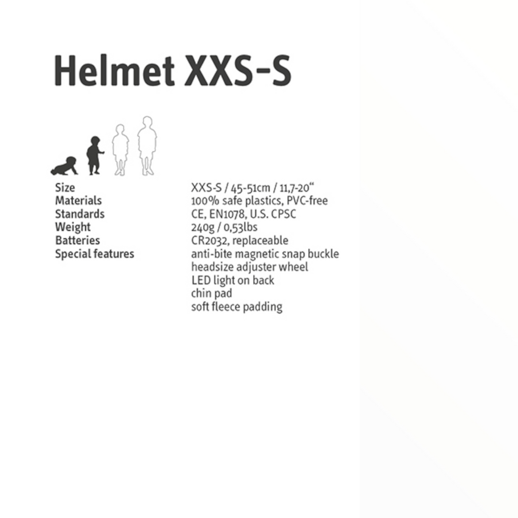 Light Gray Helmet XXS - S (Baby Helmet) Fits 17.7" – 20"  Head circumference