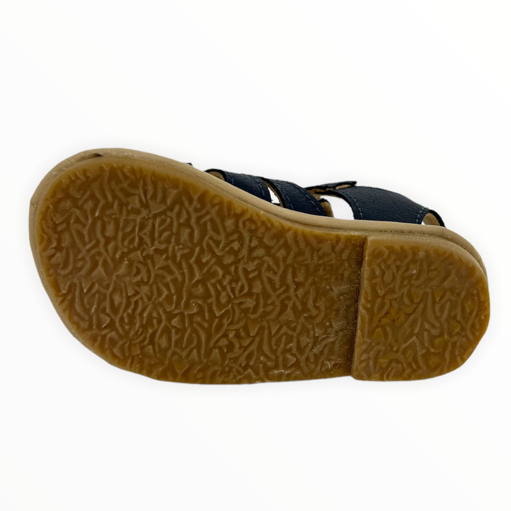Saddle Brown Navy Leather Sandal