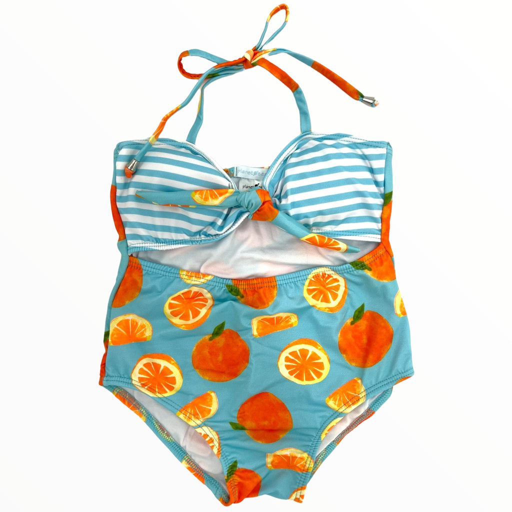 Medium Aquamarine Swimwear Girl One piece Orange