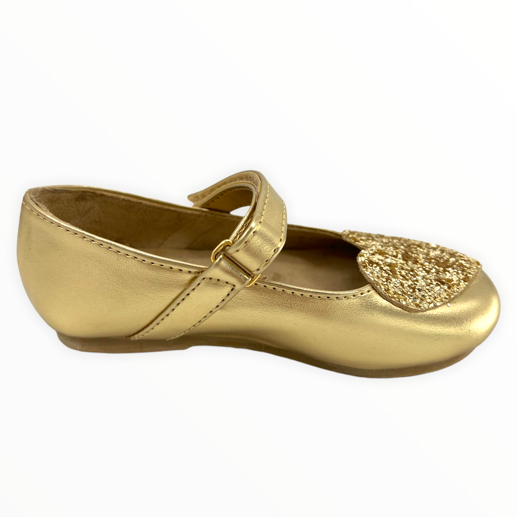 Dark Khaki Gold Glitter Heart Shoes