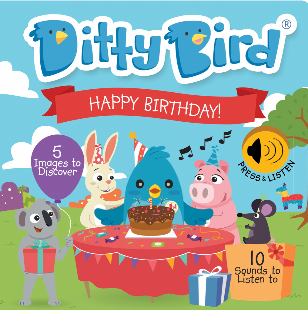 Dark Gray Ditty Bird - Happy Birthday