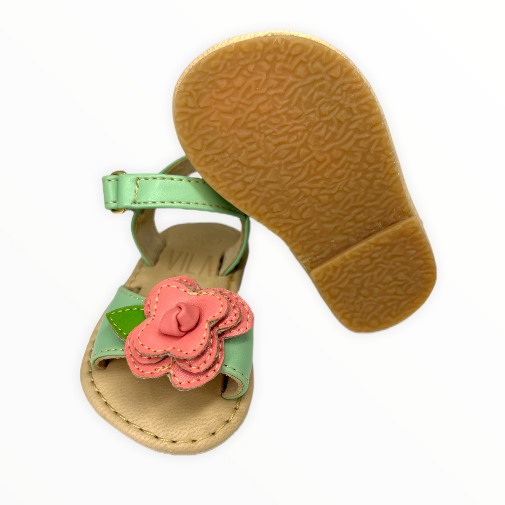 Sienna Green Pink Flower Sandal