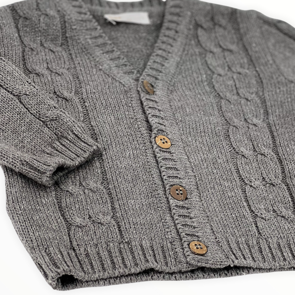 Slate Gray Cardigan with Buttons