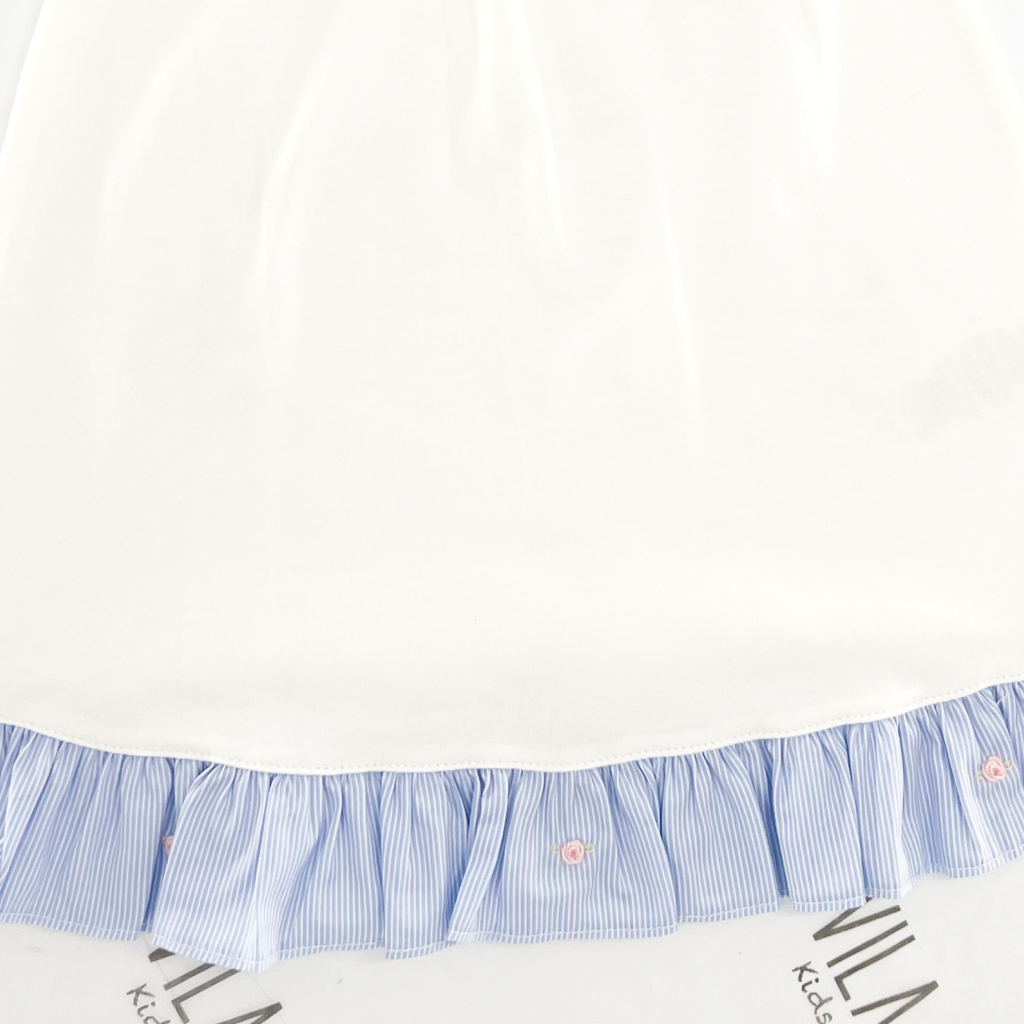 White Smoke Dress and Bloomer Flower and Stripes LB 4004001