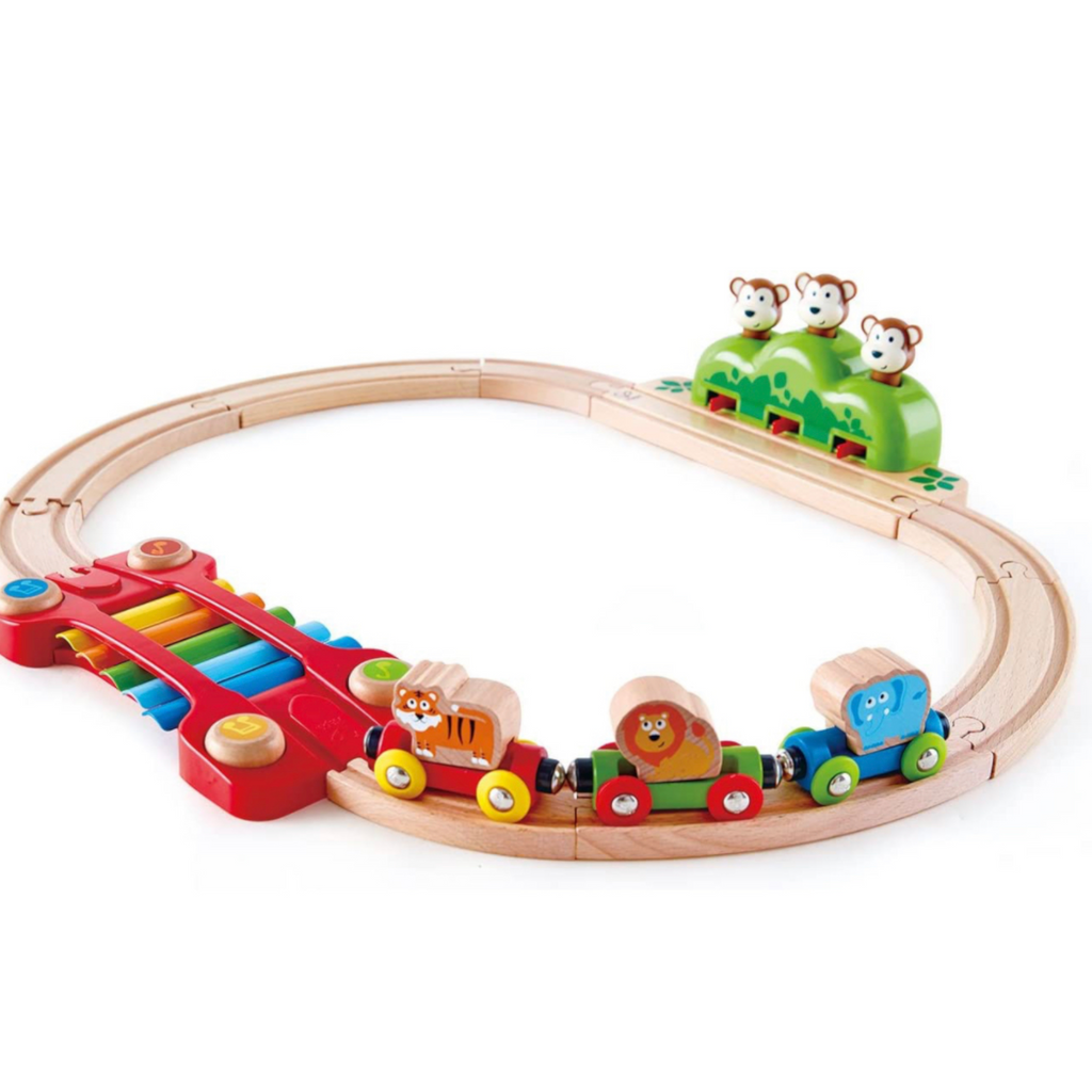 Light Gray Music and Monkeys Toddler Railway Train E3825