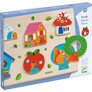 Light Gray Wooden Puzzle Coucou House DJ 01064