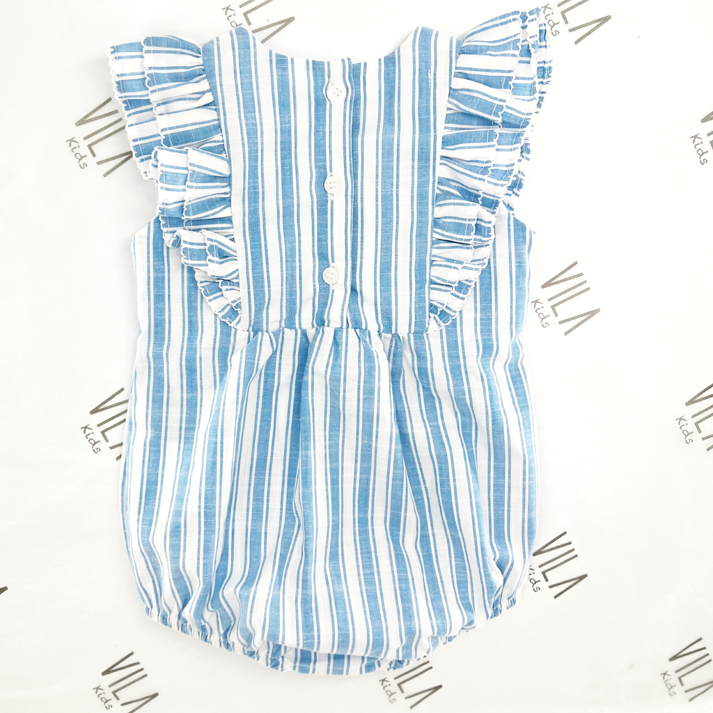 White Smoke Romper Blue Striped Pimpao