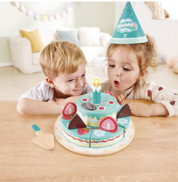 Light Gray Hape Interactive Happy Birthday Cake E3180