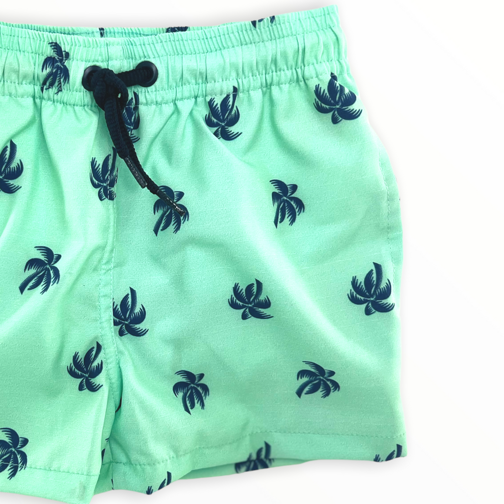Aquamarine Short Palm Trees Green Trunks Swimwear Boy SH 900/98