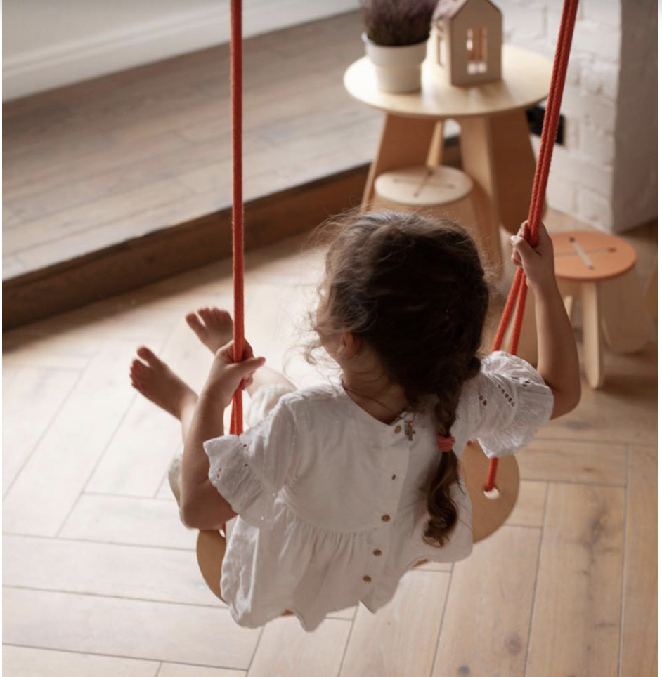 Saddle Brown BABAI Wooden Swing for 3+