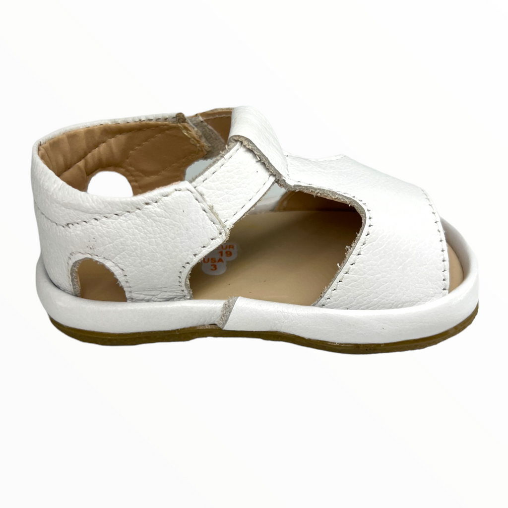 Light Gray White Leather Sandal 505