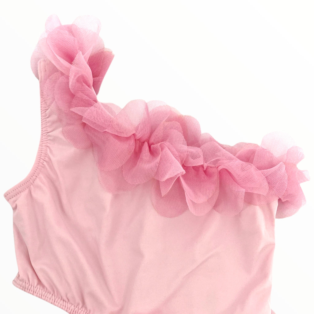 Light Pink Swimwear Girl One piece Pink Flowers