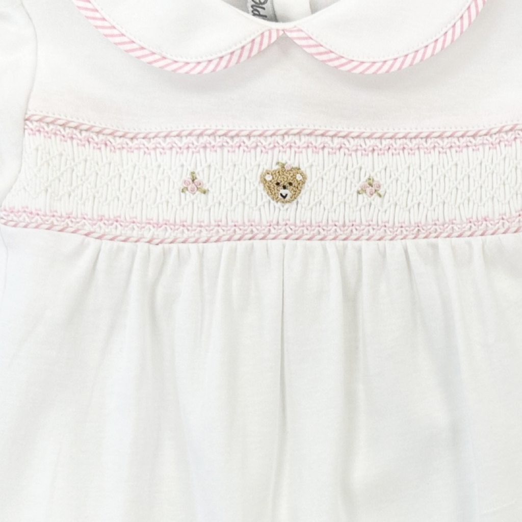 Beige Playsuit Bear Embroidery Pink 4108039