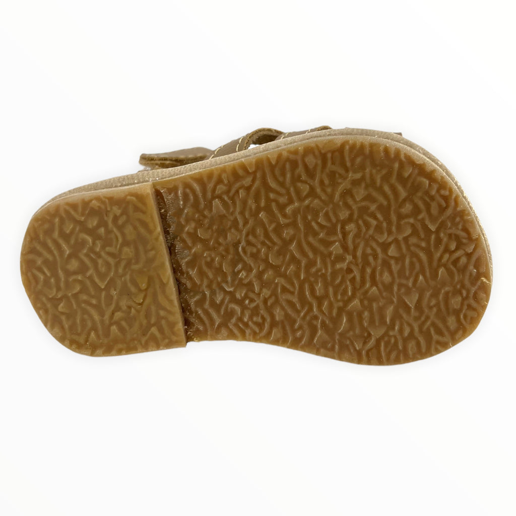 Saddle Brown Taupe Leather Sandal