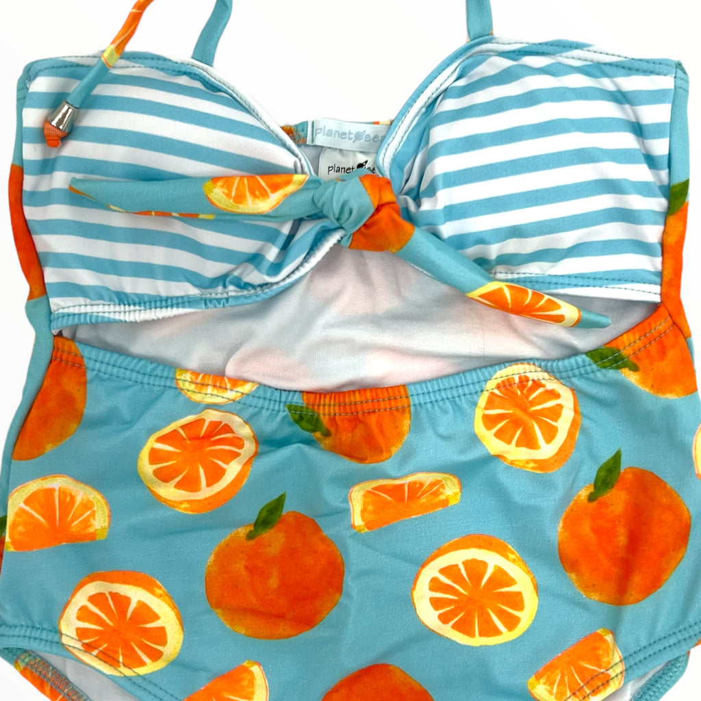 Cadet Blue Swimwear Girl One piece Orange