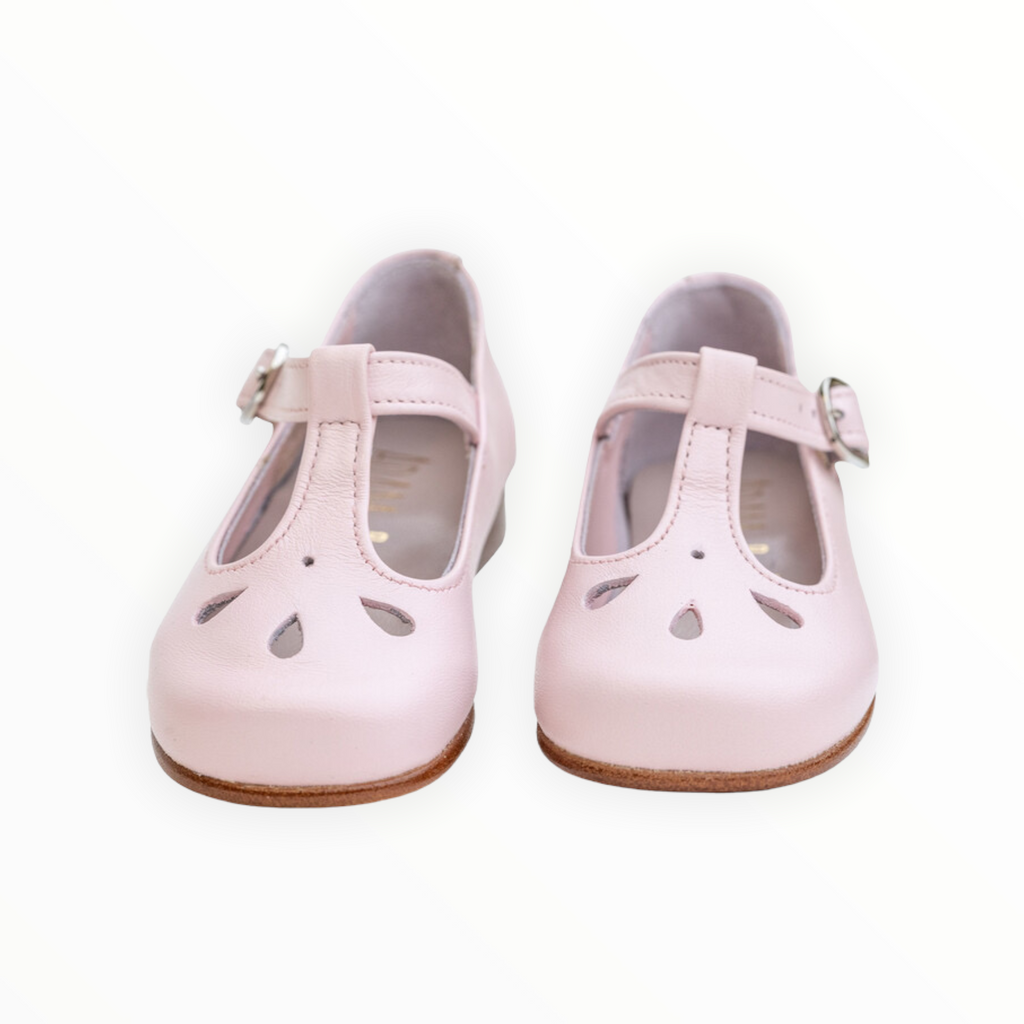 Misty Rose Classic Leather Spain Shoes for Girl