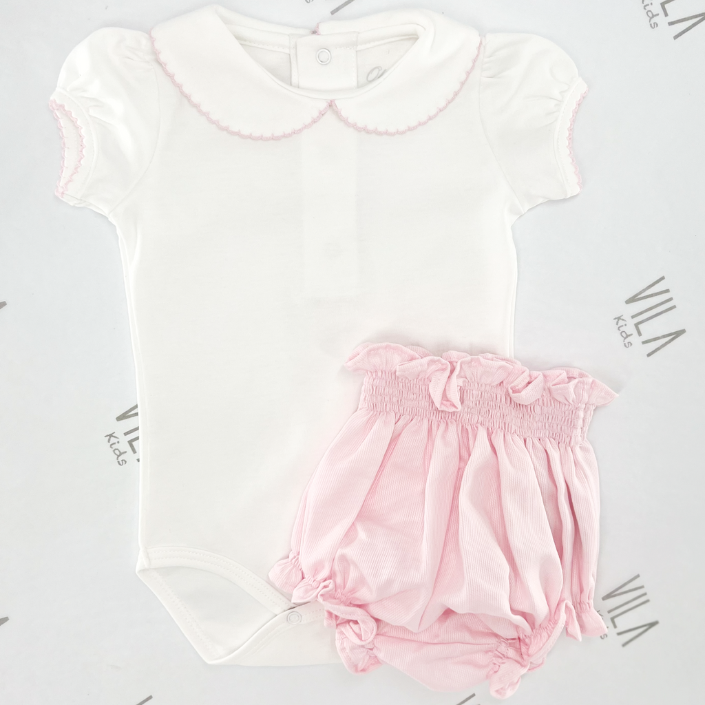 Bodysuit and Bloomer Bear White and Pink 4008002