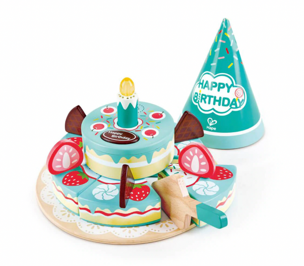Light Gray Hape Interactive Happy Birthday Cake E3180