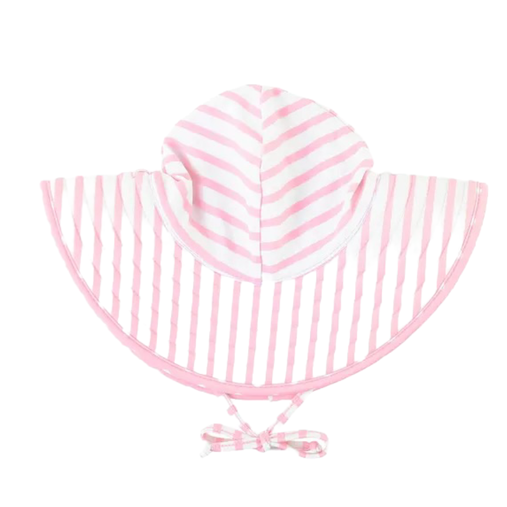 Misty Rose Pink Polka and Stripe Reversible Swim Hat