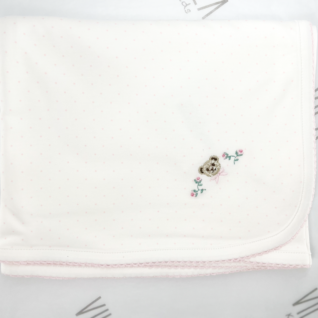 Blanket Baby Bear Dots Pink Reversible 330800203
