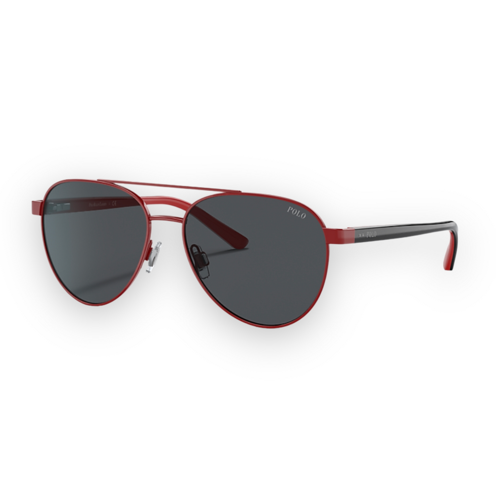 White Smoke Shiny Red with Dark Grey Sunglasses Ralph Lauren 6798